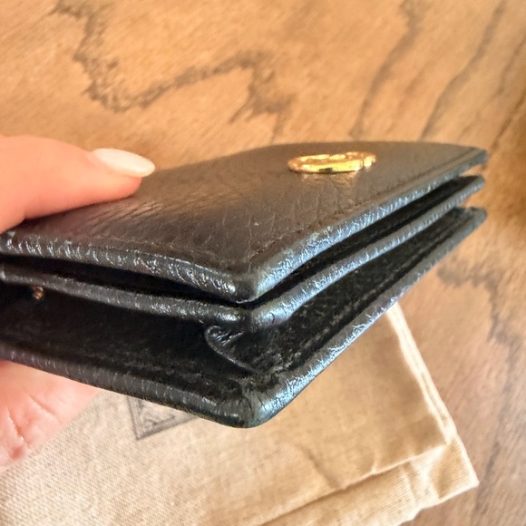 Gucci GG Marmont card case wallet black leather with gold hardware - Picture 6 of 16